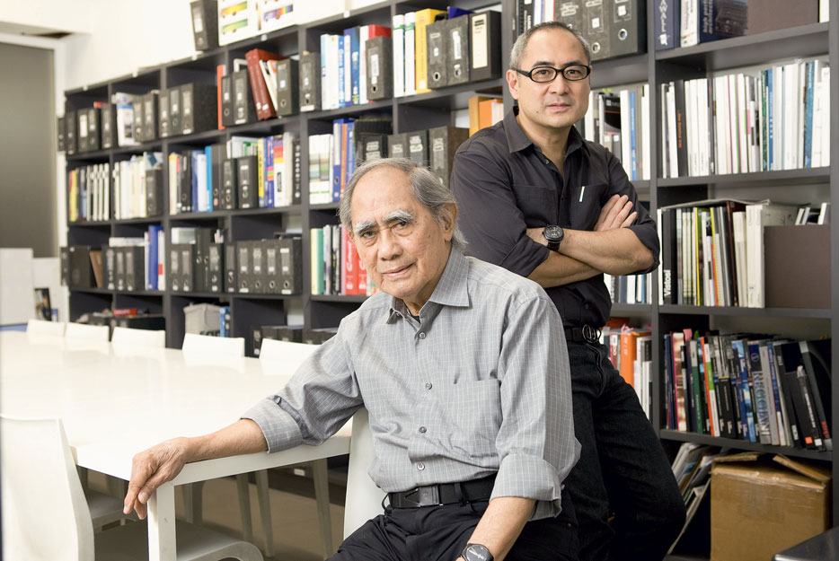 Lor and Ed Calma in their library/conference room at Lor Calma and Partners, photographed in 2013 by Ed Simon