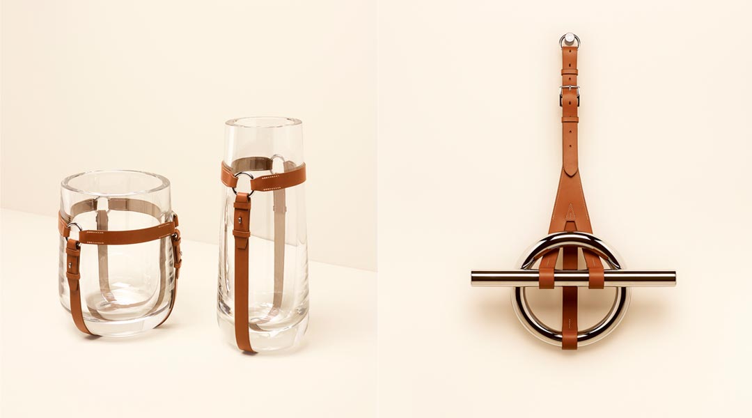 Objects from the Lien d' Hermes, strung together by the bridle motif. 