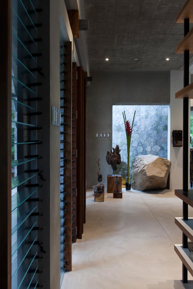 Two volcanic boulders at the end of the site