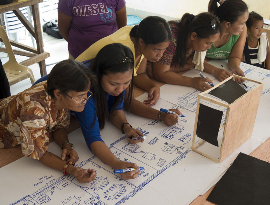 Mapping the study center floorplans with the mothers of the community 