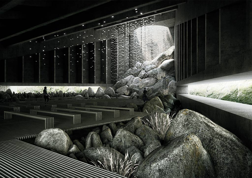 bluprint architecture news world architecture festival 2018 shortlist baad studio sunken shrine of our lady of lourdes of cabetican