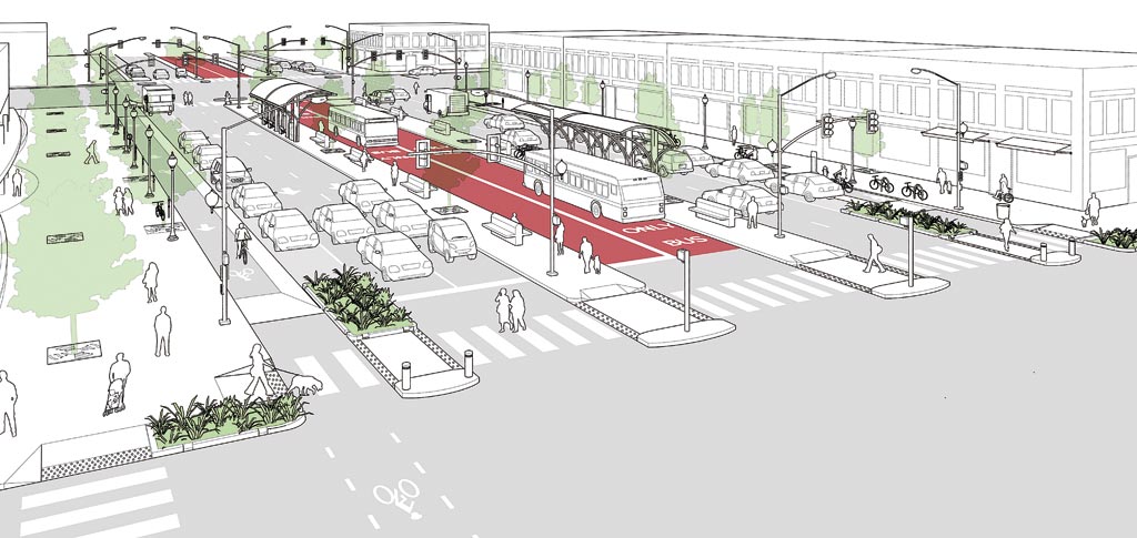 street design multiple lanes