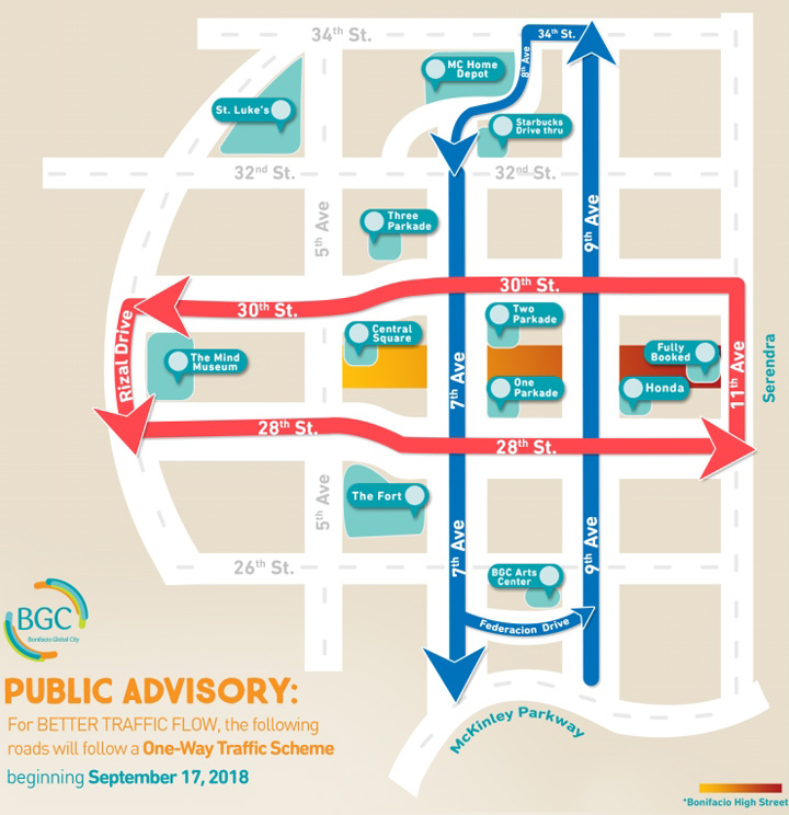 Bluprint.onemega.com BGC Implements One-Way Scheme in Several Roads to Ease Traffic