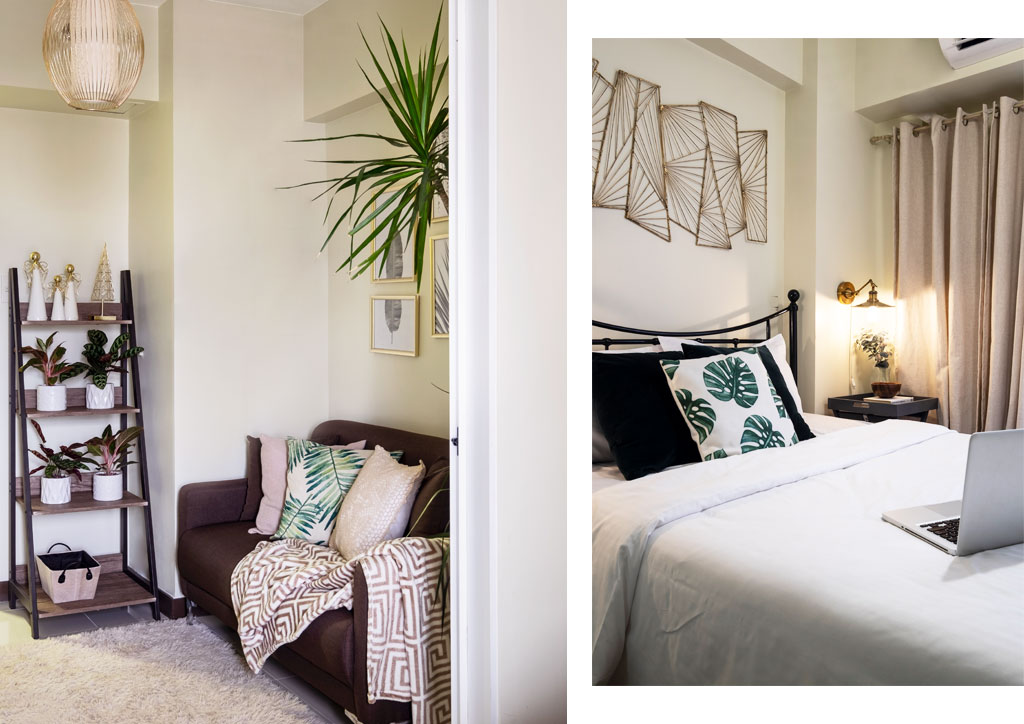 condoliving scandinavian chic rental condo living area sleeping area