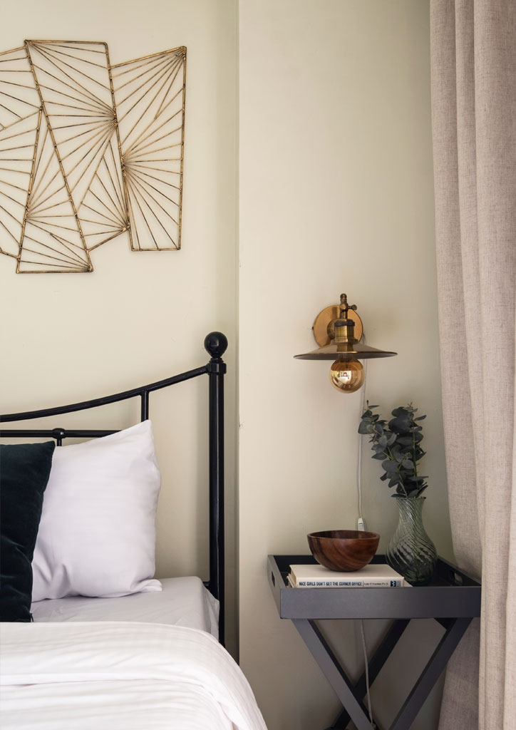 condoliving scandinavian chic rental condo side table