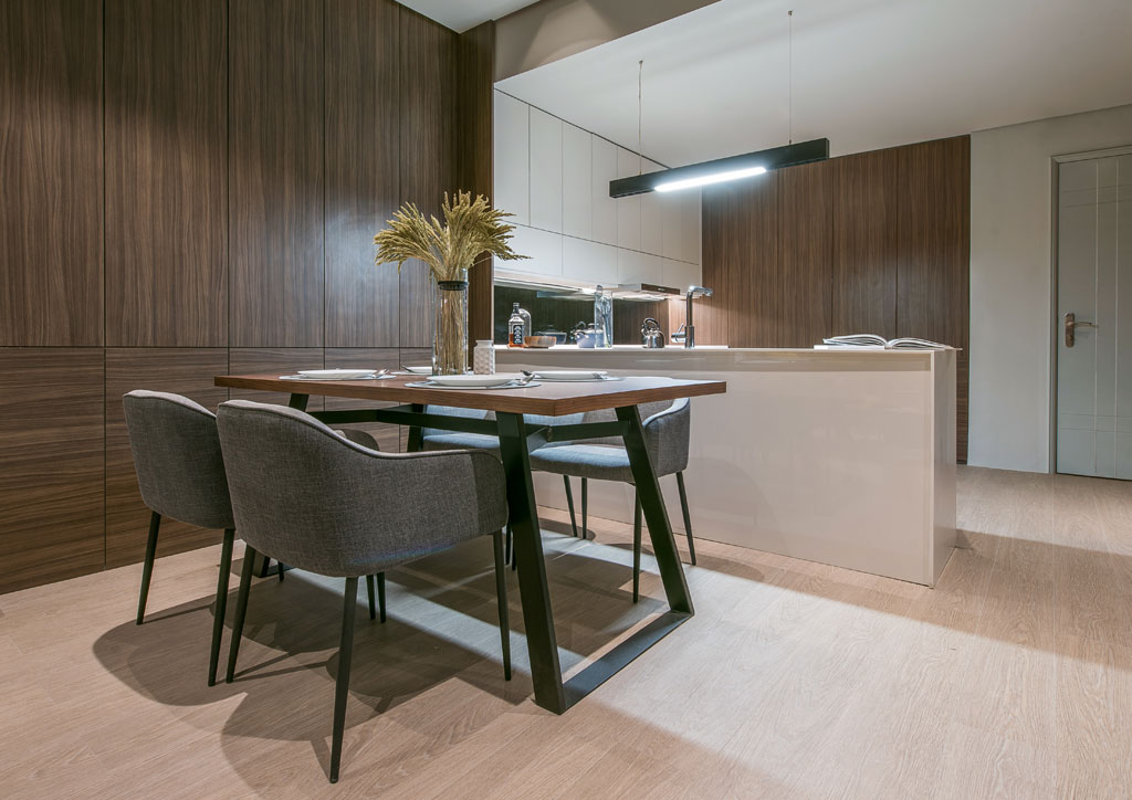 condoliving spaces modern minimalist young family condo kitchen and dining