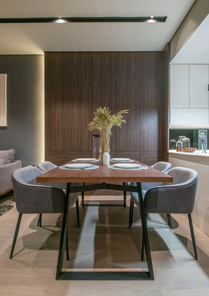 condoliving spaces modern minimalist young family condo dining area