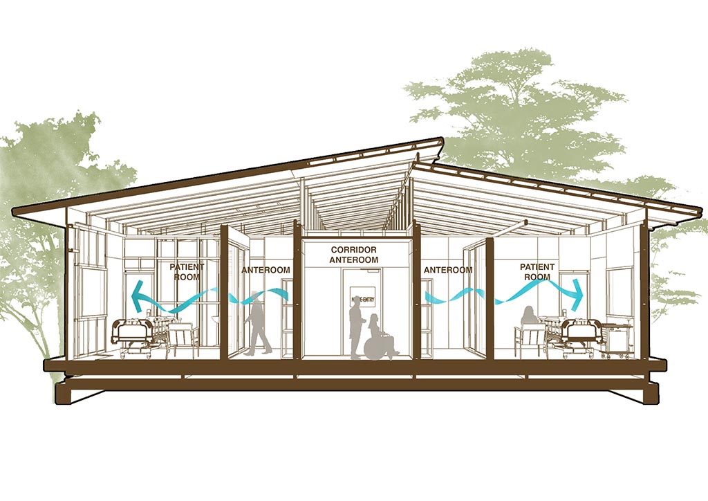 JRS + Partners isolation facility corridor