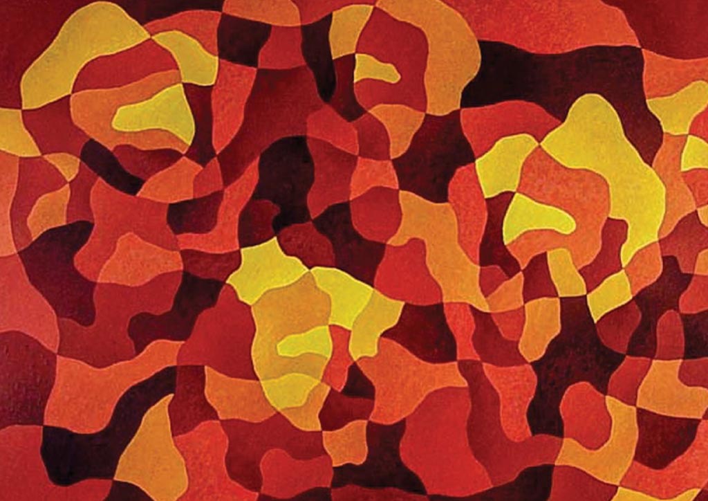 An abstract painting by HR Ocampo. Contemporary arts in the Philippines.