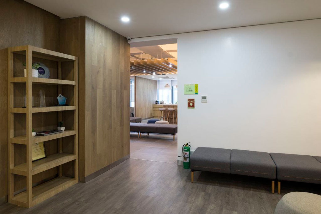 fire extinguisher in an office