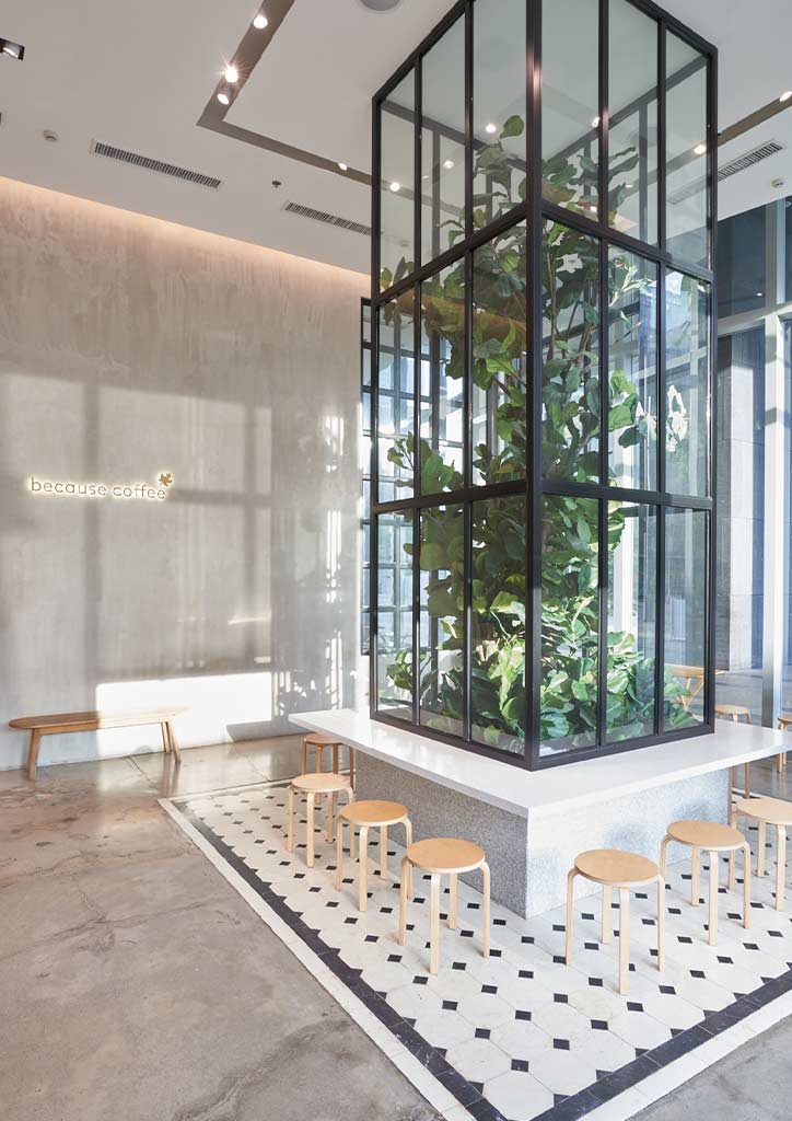 The brand's signature fig is the first element that grabs your attention.