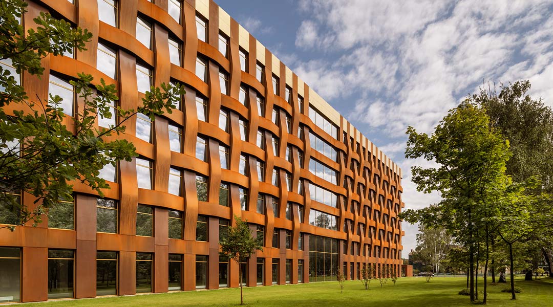 Corten steel building façade