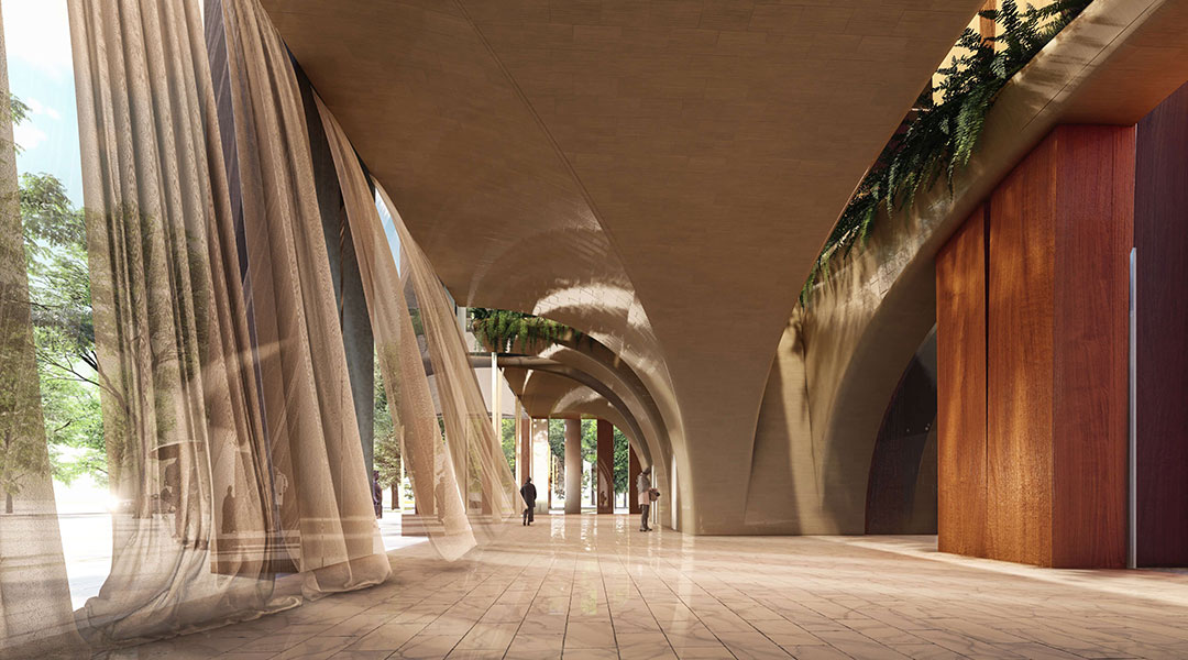 laminated timber in Ybyra Corporate Tower