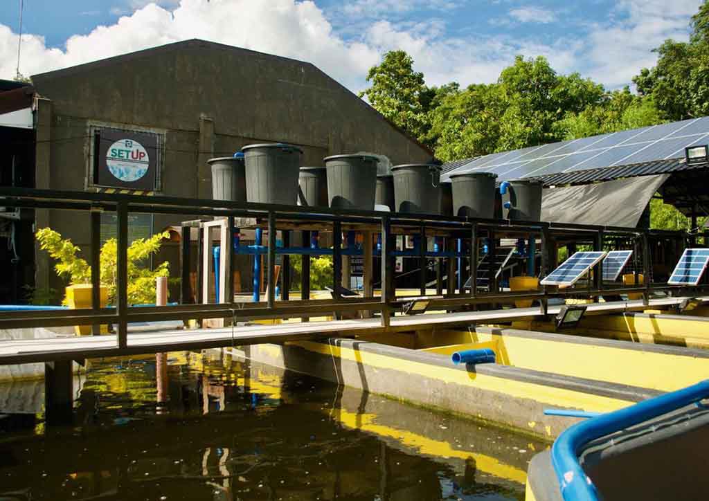 View of the prototype fish farm