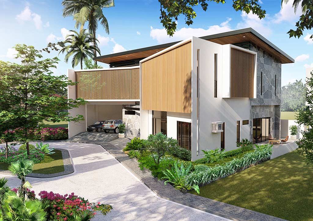 the exterior of a modern bahay na bato in mindoro.