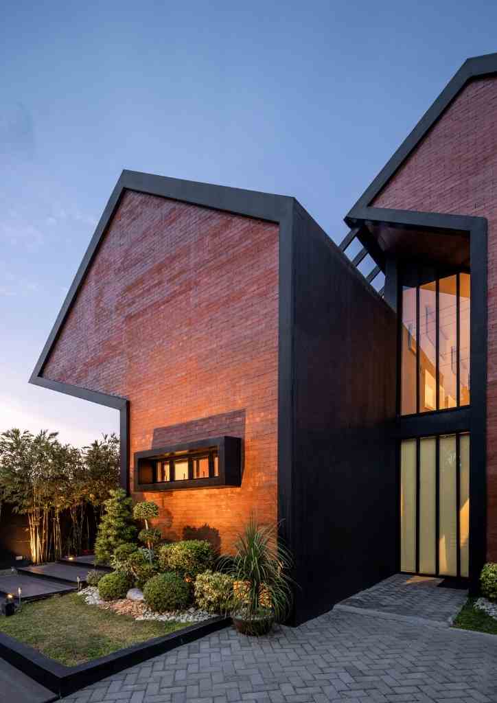 Exterior of the Brick House at sunset