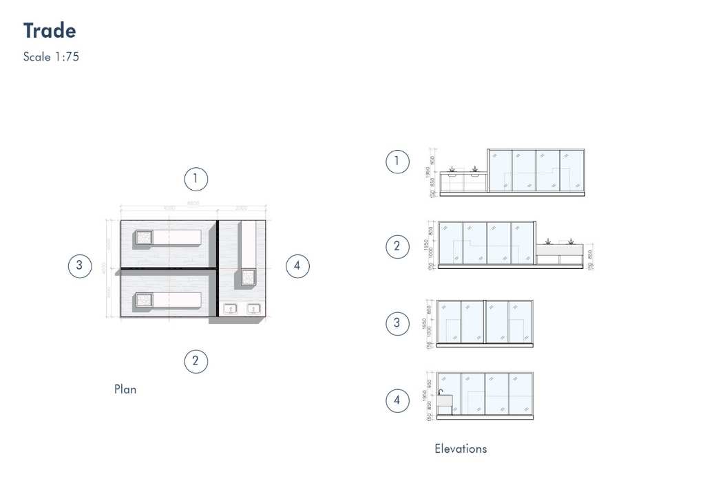 wireframe of outdoor retail area