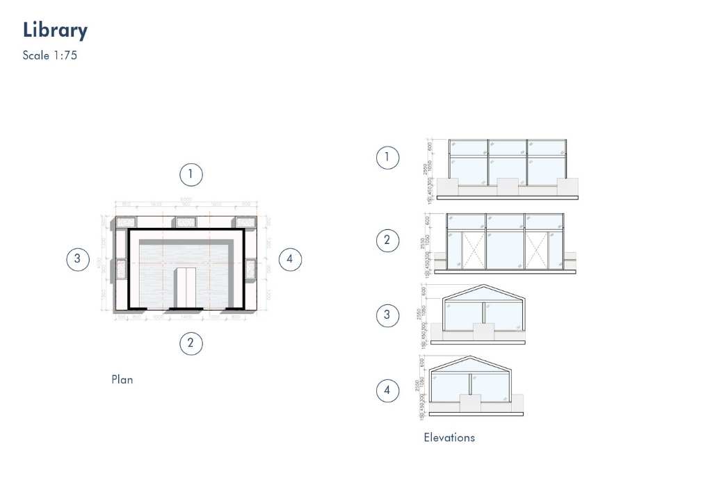 wireframe of library