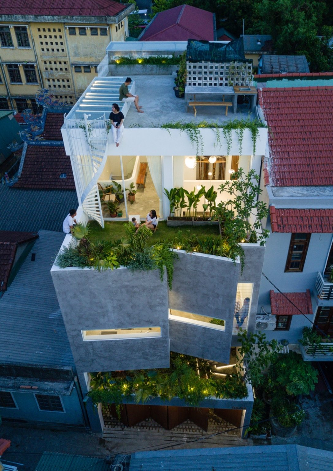 aerial view of the house