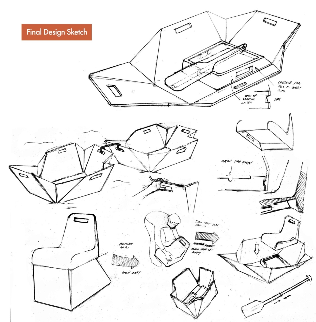 NOAH Life Raft Chair Final Design Sketch