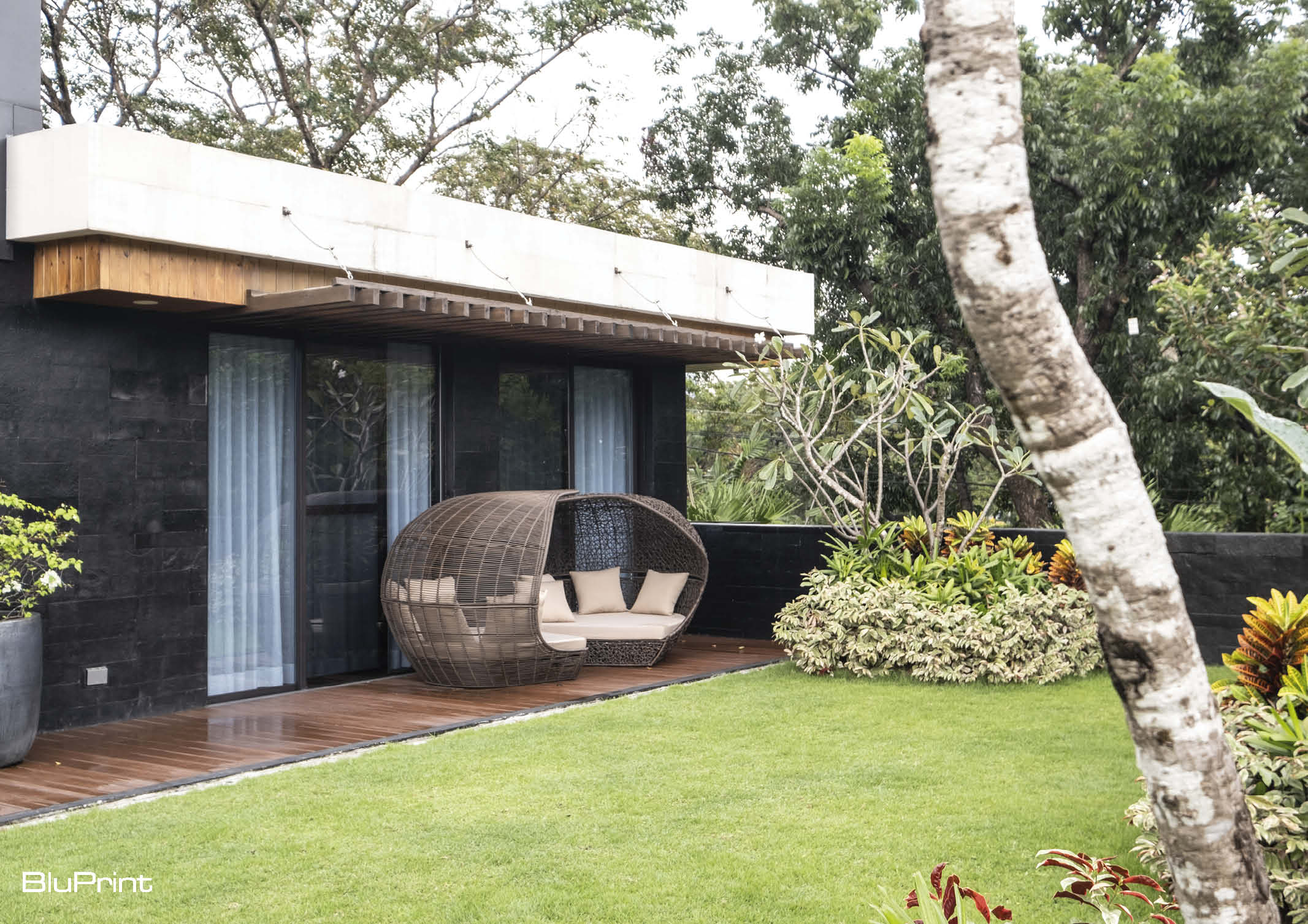 Exterior of JJ Acuna's modern bahay na bato.