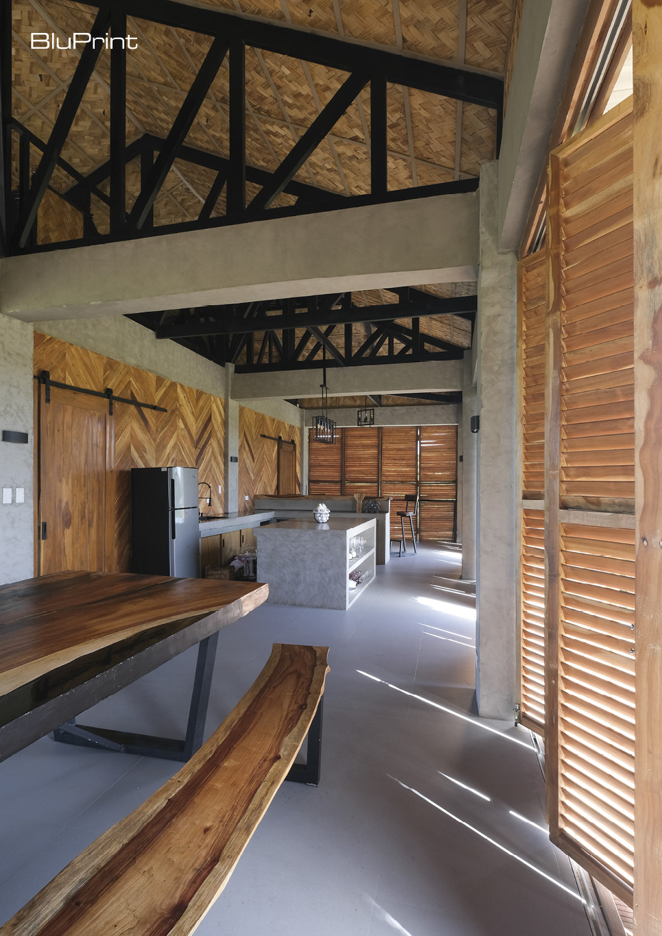 Contemporary bahay kubo or nipa hut interior shot