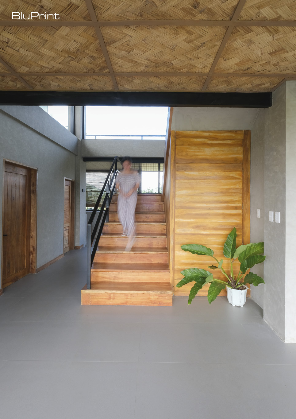 Nipa hut wooden stairs