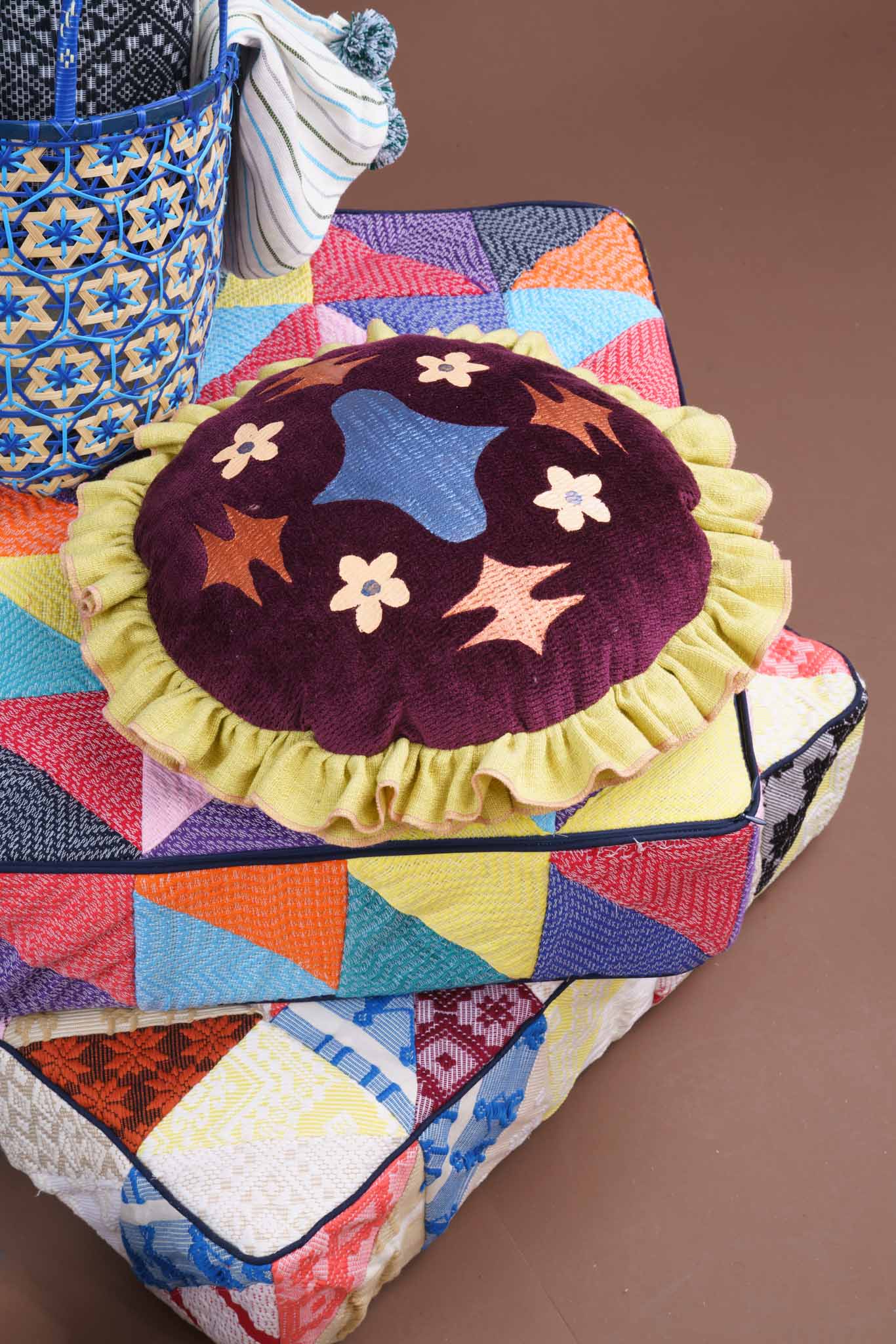 Blue Baskets from Fibers, Pillow from TravelFund by Siriusdan - BluPrint