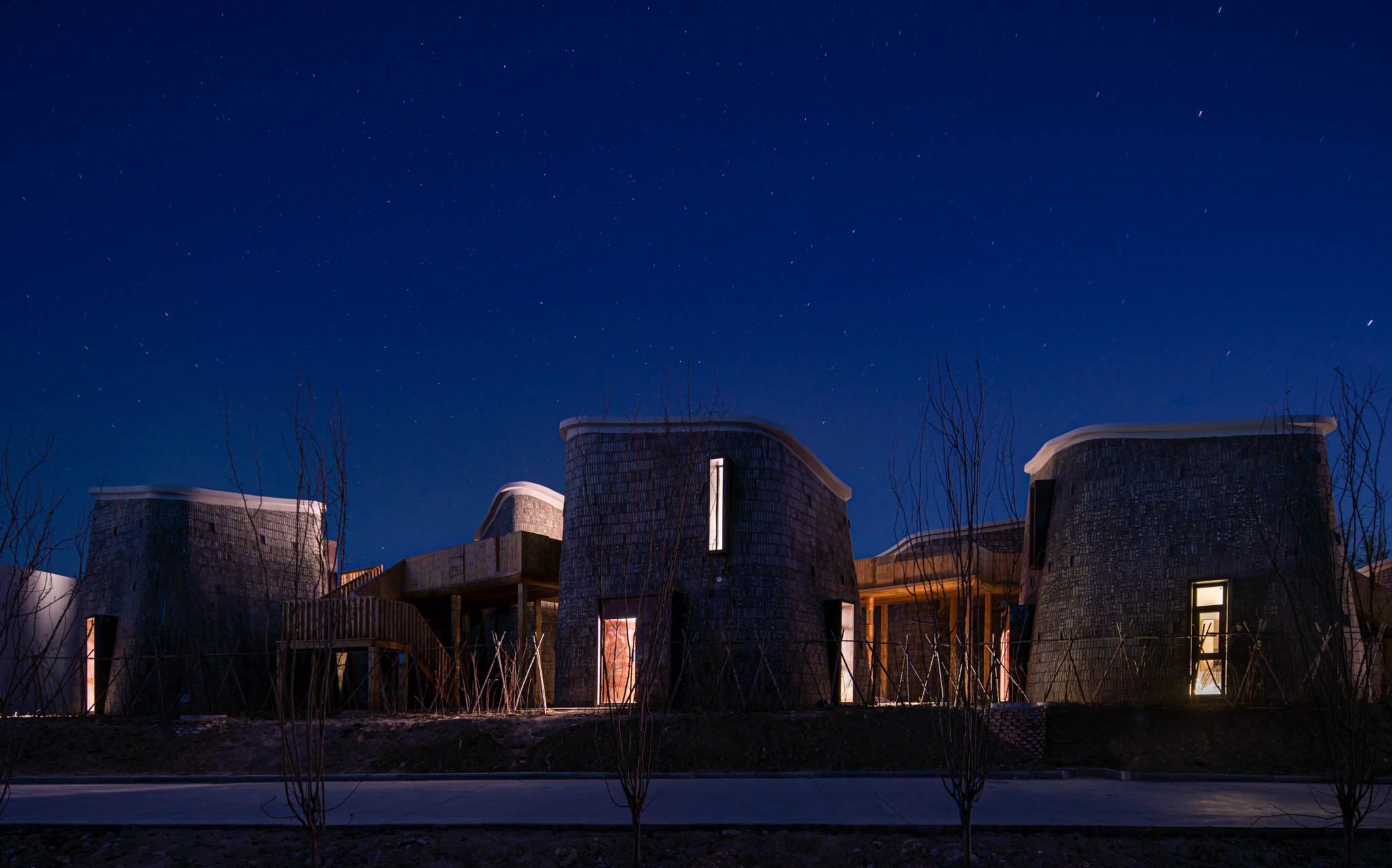 The Grotto Retreat at night