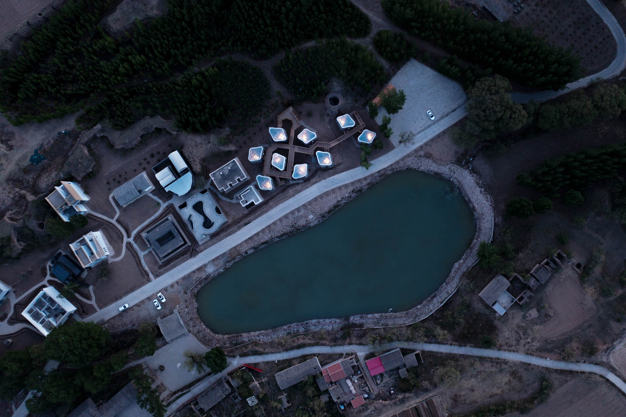 The Grotto Retreat aerial view