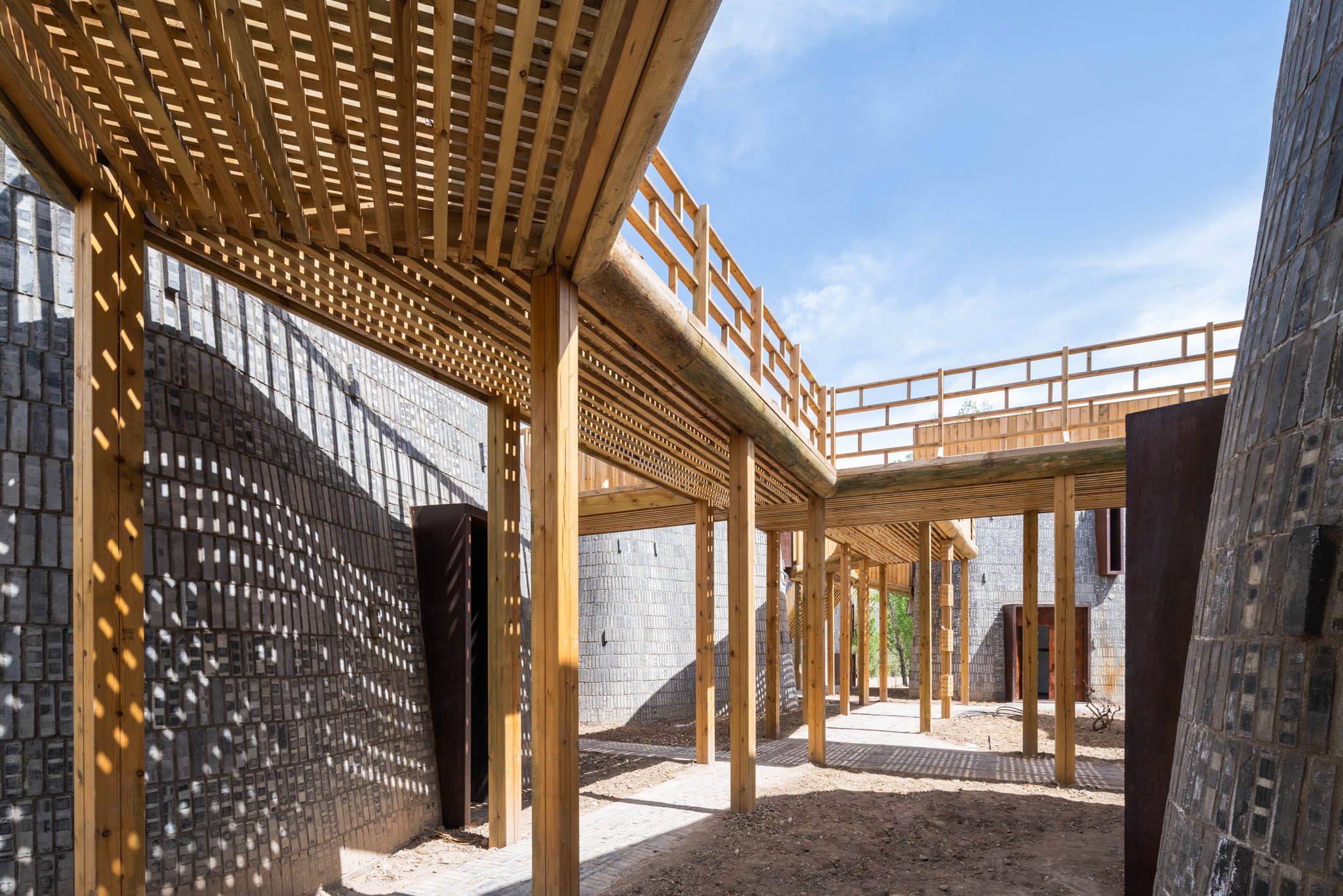 The Grotto Retreat wooden bridge