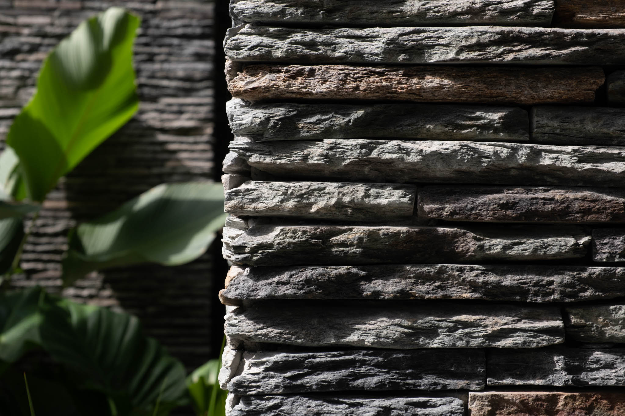 Manny Miñana's residential project in Makati - stonework details