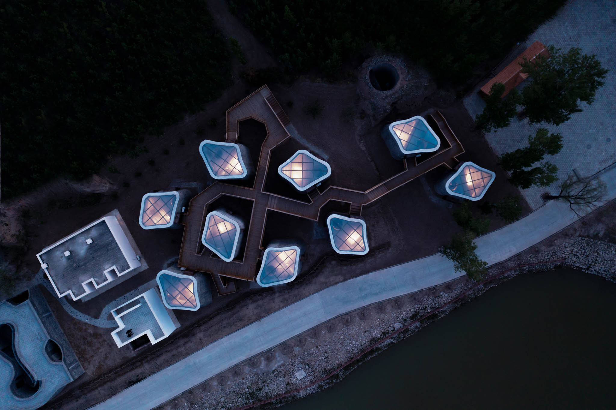The Grotto Retreat drone shot