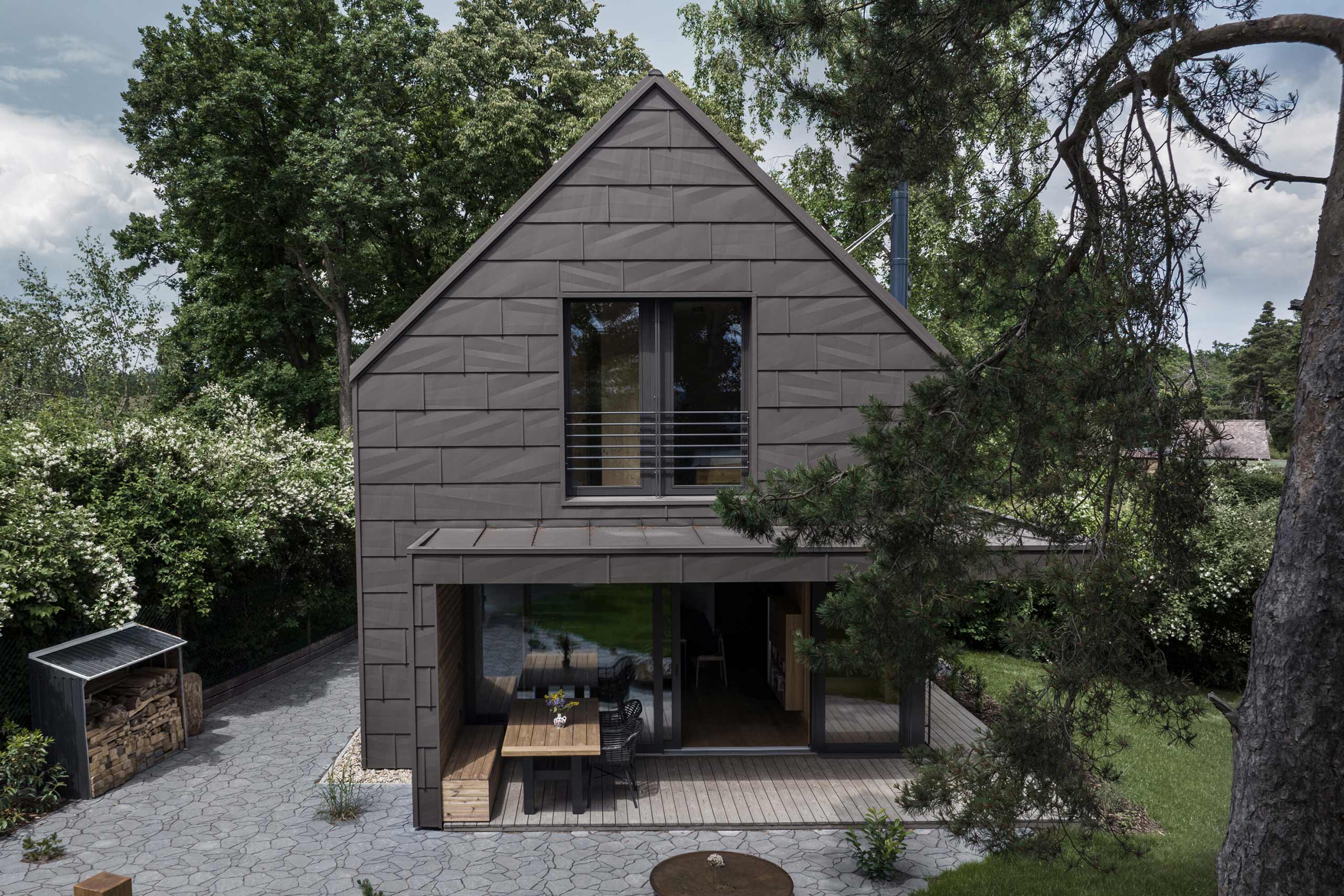 cabin in nature facade