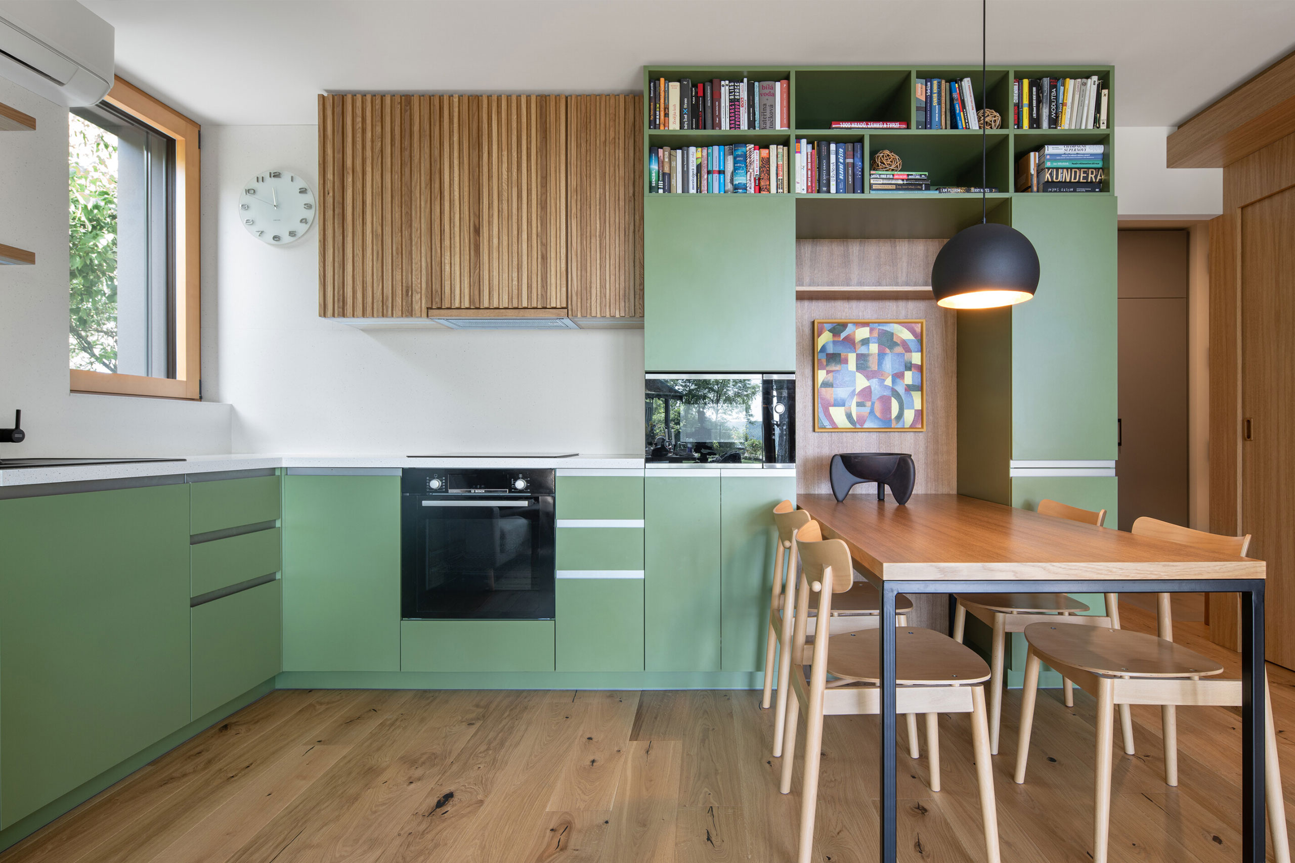 kitchen and dining areas
