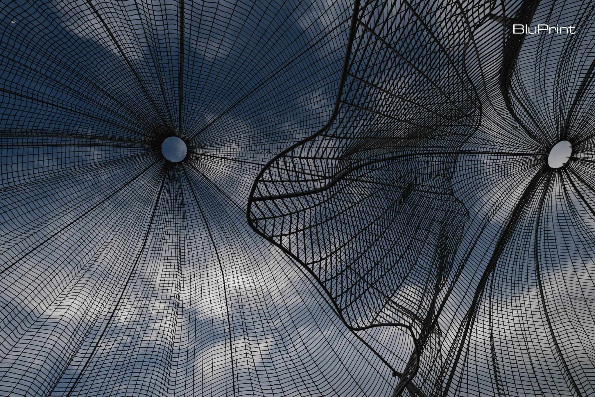 Public art installation Detail of"Lambat" depicting fishing net by Jude Tiotuico, Vito Selma, and Miguel Aguas