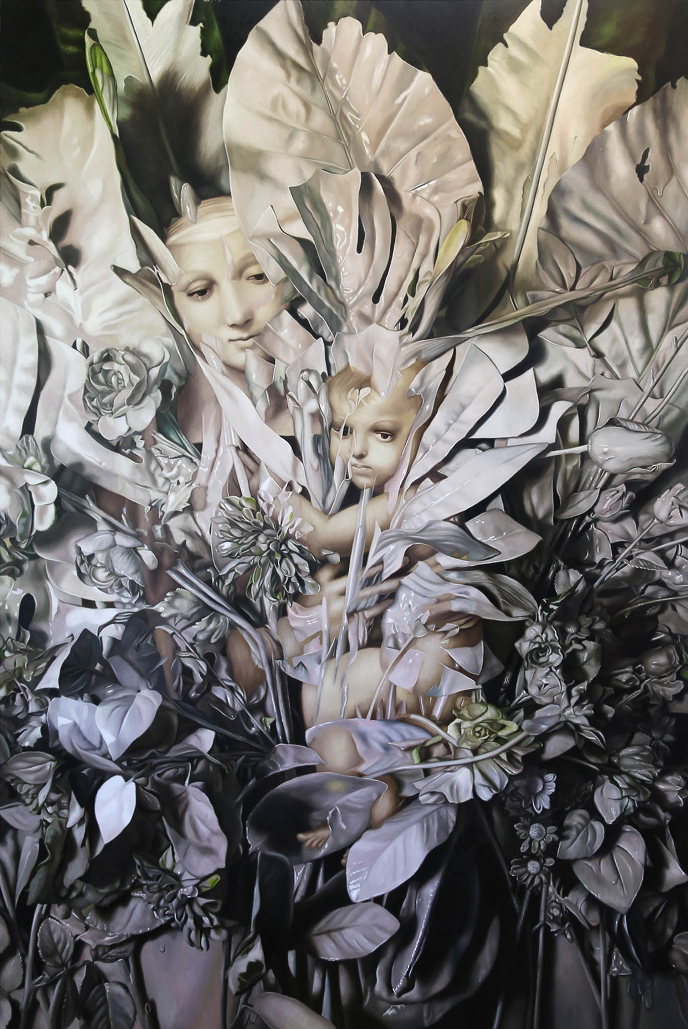 BluPrint-2023-December-IN-ARTICLE-(TURN OF THE TIDE)-04 - BluPrint Jayson Cortez's mixed media artwork depicting mother and child entitled "Rebirth of Innocence"