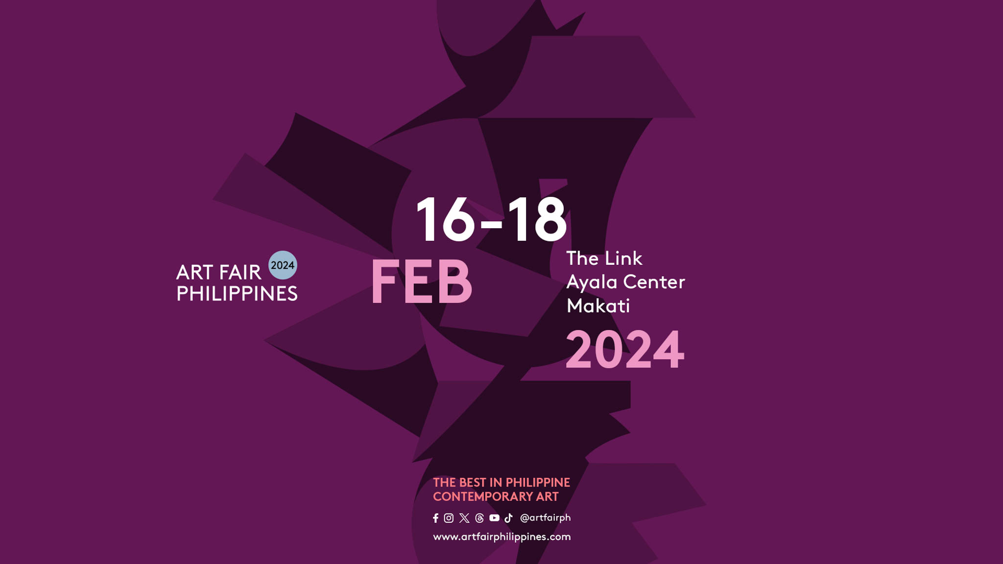Art Fair PH 2024 posted design announcing the fair's event details.