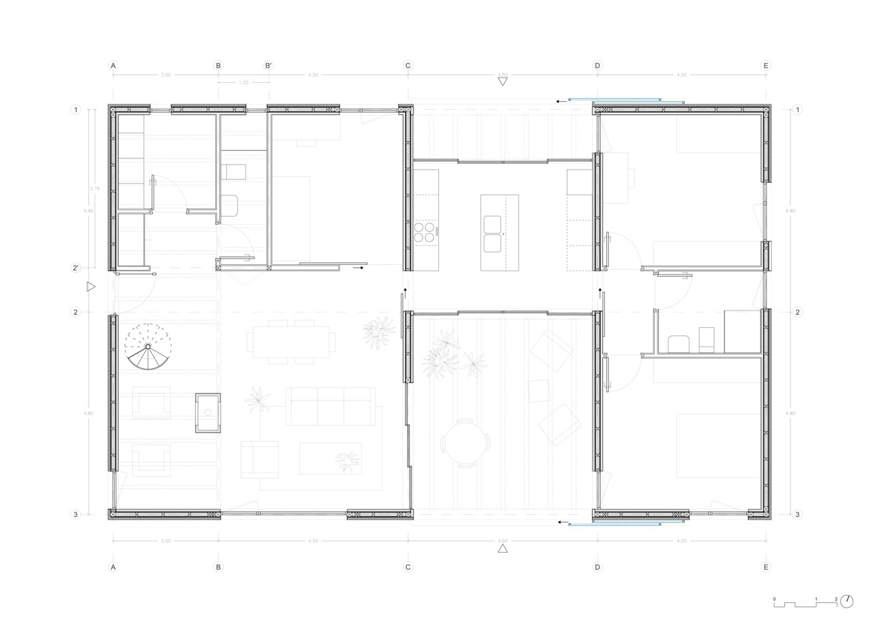 Ground Floor Plan of The House of Cork and Wood.