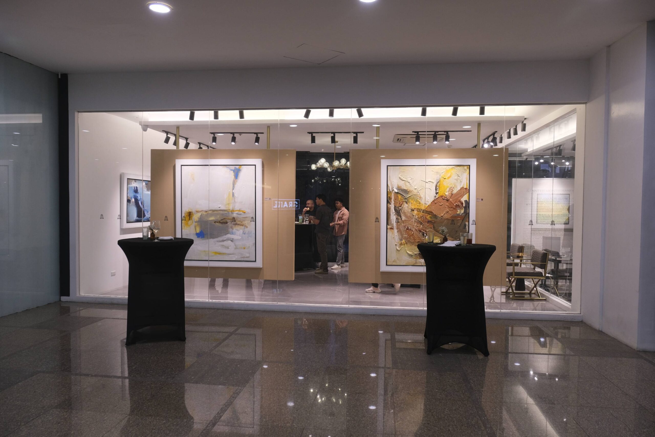 The paintings in Montegrande's "The Greatness of Simplicity." Photo by Ed Simon.