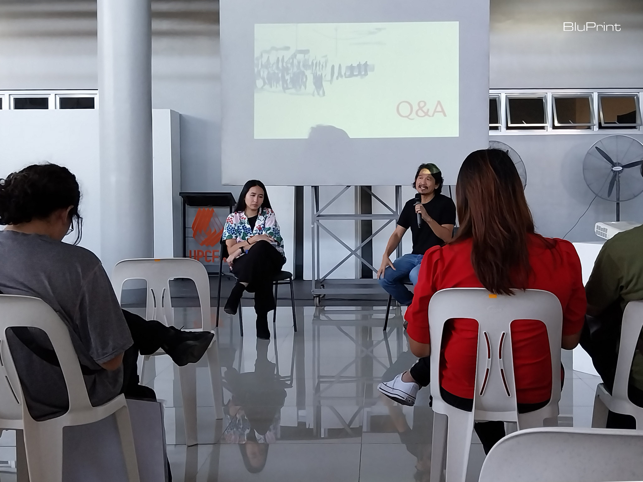 Patreng Non (left) and Raffy Lerma during the closing talks of "Warm Bodies." Photo by Elle Yap.