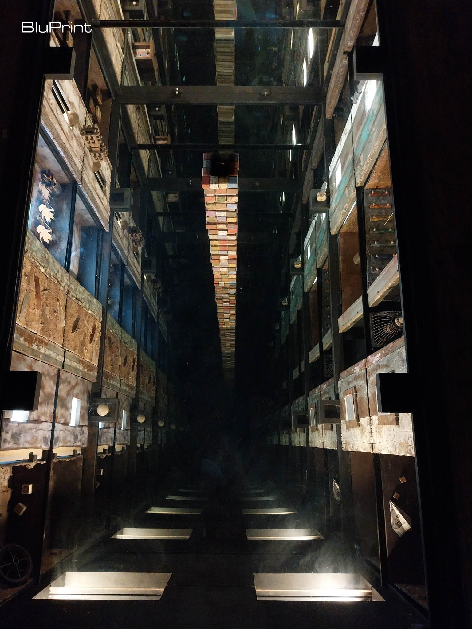 A portion of "Firewalk" by Mark Justiniani at the "Void of Spectacles" exhibit at Ateneo Art Gallery. Photo by Patricia F. Yap.