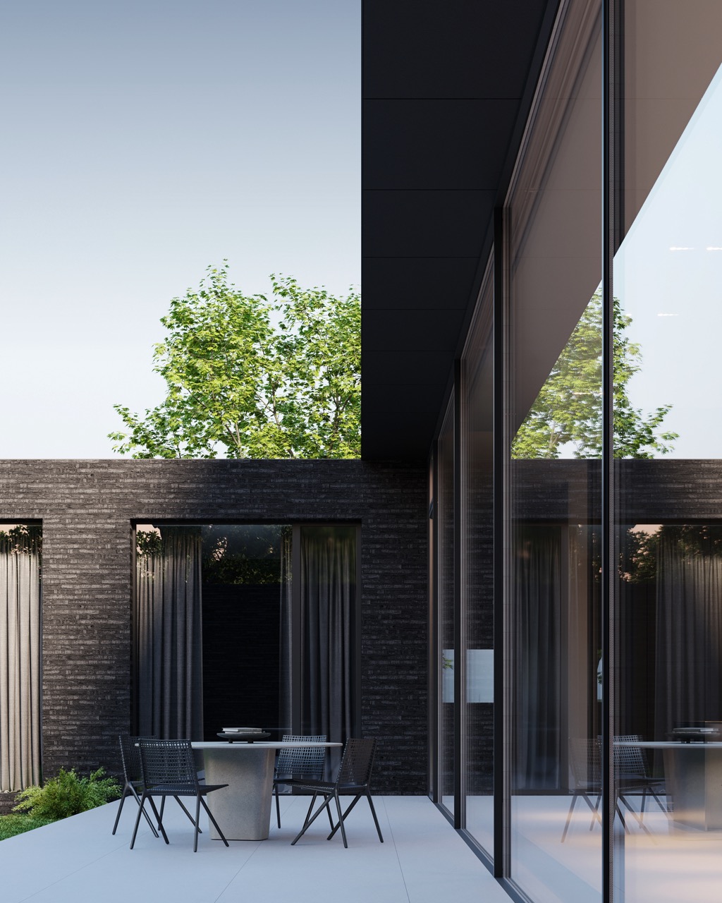 Veranda of the V-House.