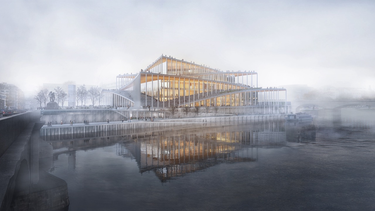 View of Music Hall from Lake