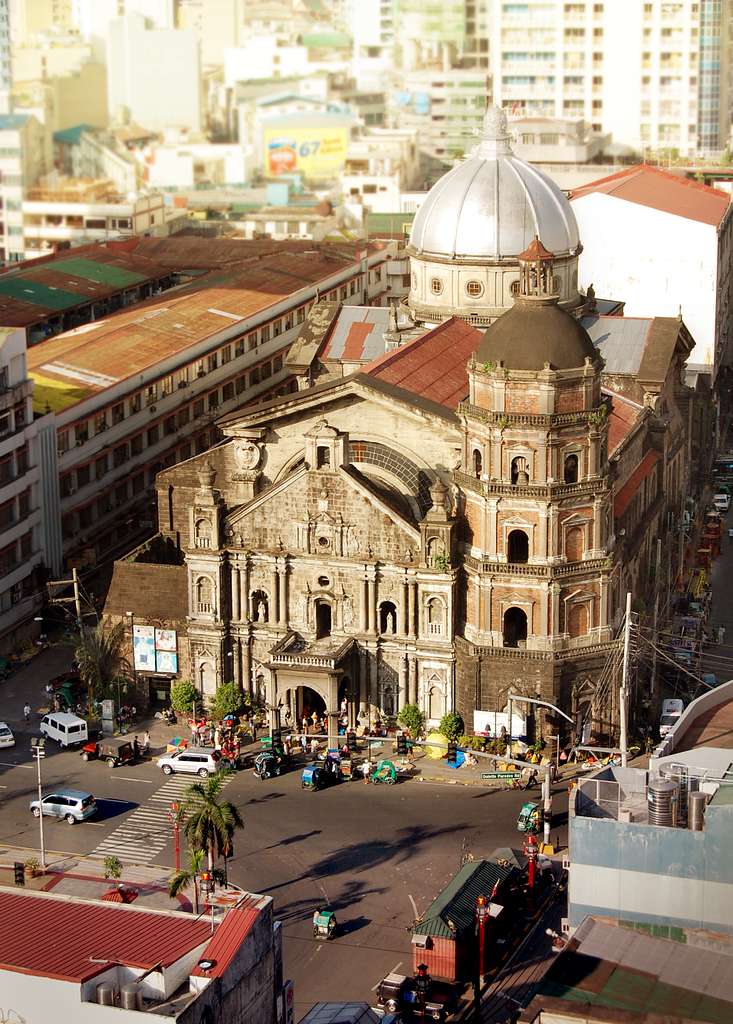 Aerial view of Binondo Church in Binondo Chinatown.