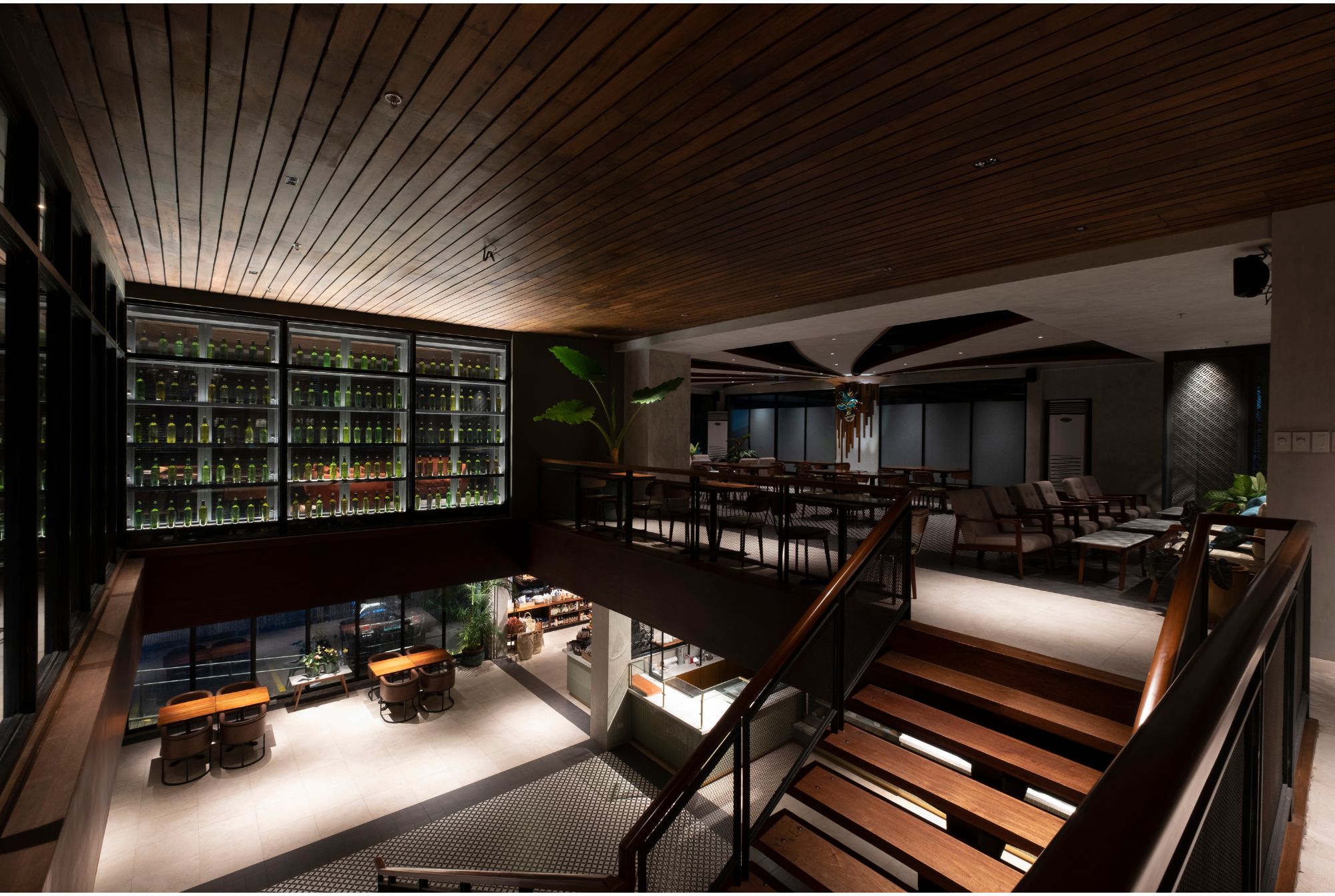 view of the upper mezzanine of Cafe Bobs designed by Larawan Ink in Bacolod.