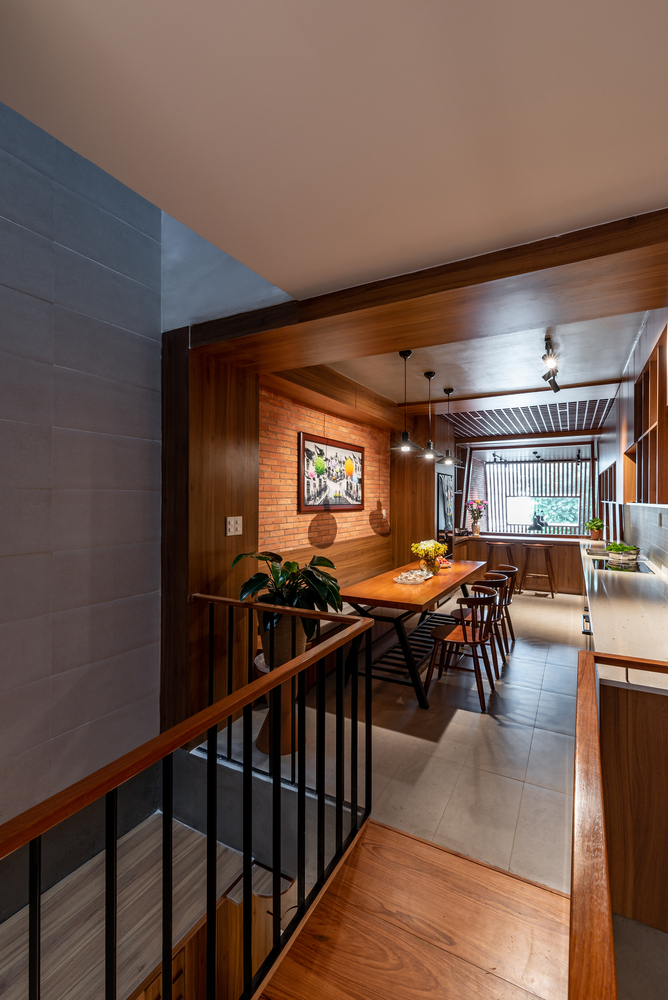 a modern kitchen and dining area inside a modern tiny house design.