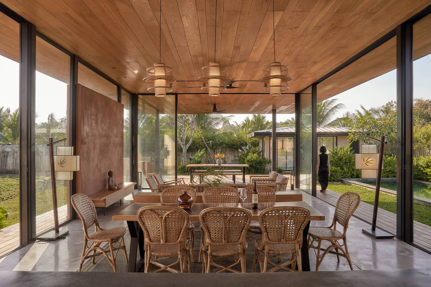 Dining area and living room.