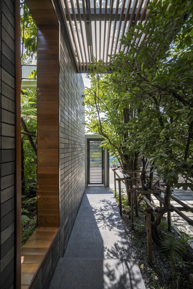 Entrance walkway to house.