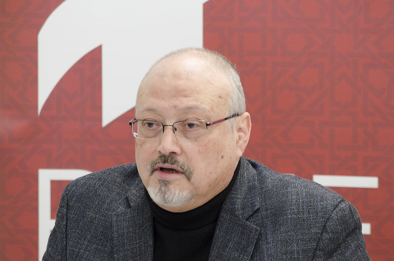 A photo of murdered journalist Jamal Khashoggi. Photo by POMED. Source: Flickr.
